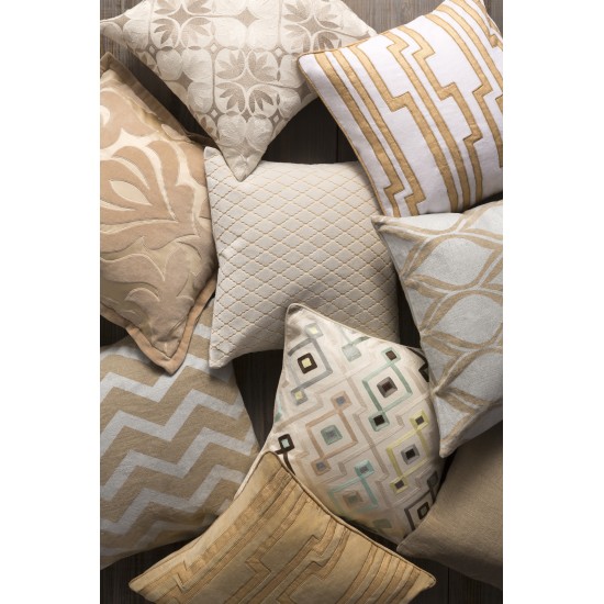 Surya Metallic Stamped MS-001 18" x 18" Pillow Kit