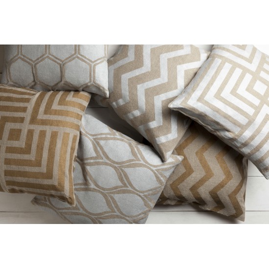 Surya Metallic Stamped MS-003 22" x 22" Pillow Kit