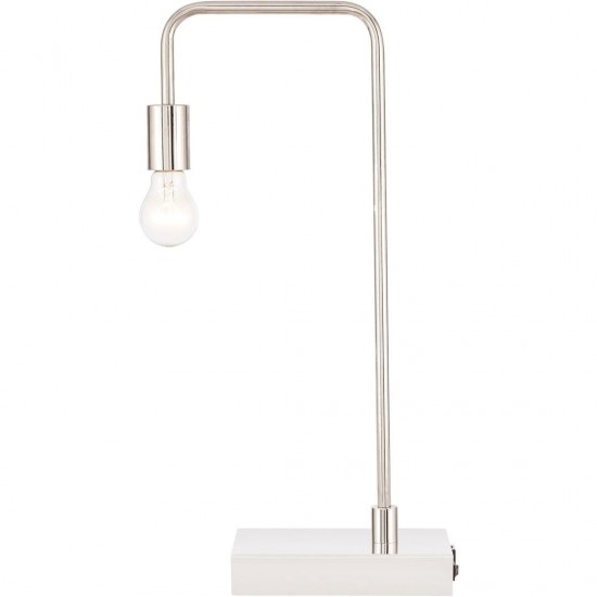 Elegant Decor Marceline 1 Light Polished Nickel Table Lamp