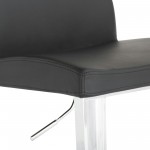 Matteo Black Leather Adjustable Stool