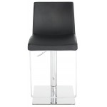 Matteo Black Leather Adjustable Stool