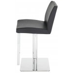 Matteo Black Leather Adjustable Stool