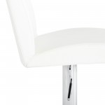 Matteo White Leather Adjustable Stool