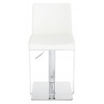 Matteo White Leather Adjustable Stool