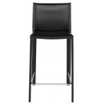 Bridget Black Leather Counter Stool