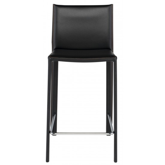 Bridget Black Leather Counter Stool