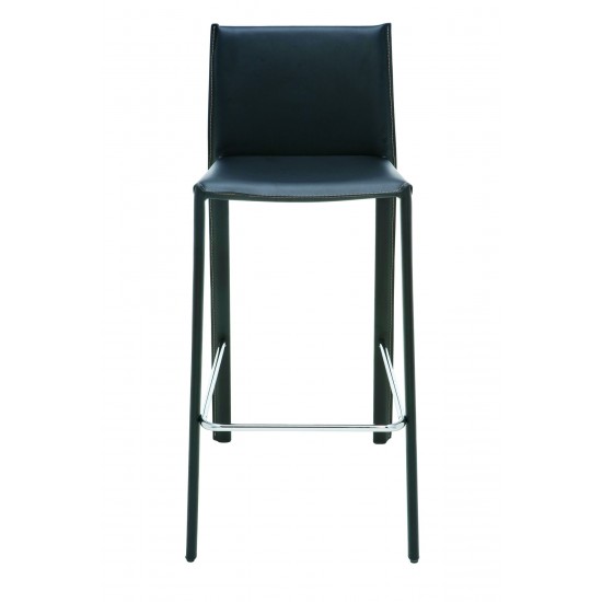 Bridget Black Leather Counter Stool