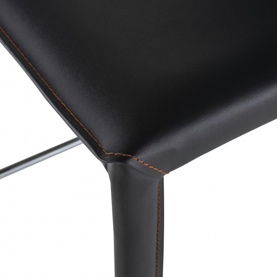 Bridget Black Leather Counter Stool