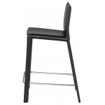 Bridget Black Leather Counter Stool