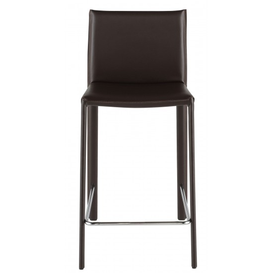 Bridget Brown Leather Counter Stool