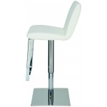 Lewis White Leather Adjustable Stool