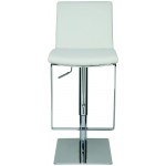 Lewis White Leather Adjustable Stool