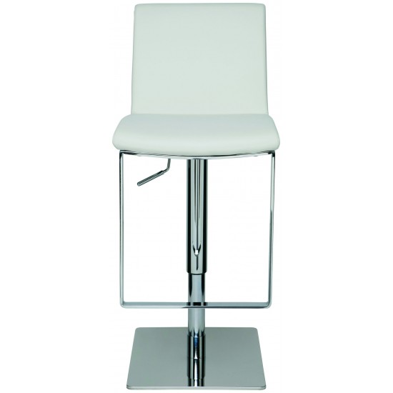 Lewis White Leather Adjustable Stool