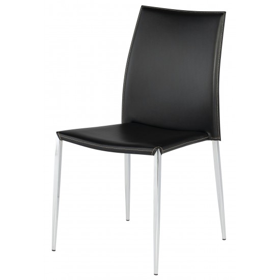 Eisner Black Leather Dining Chair