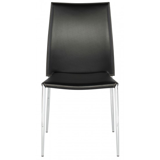 Eisner Black Leather Dining Chair