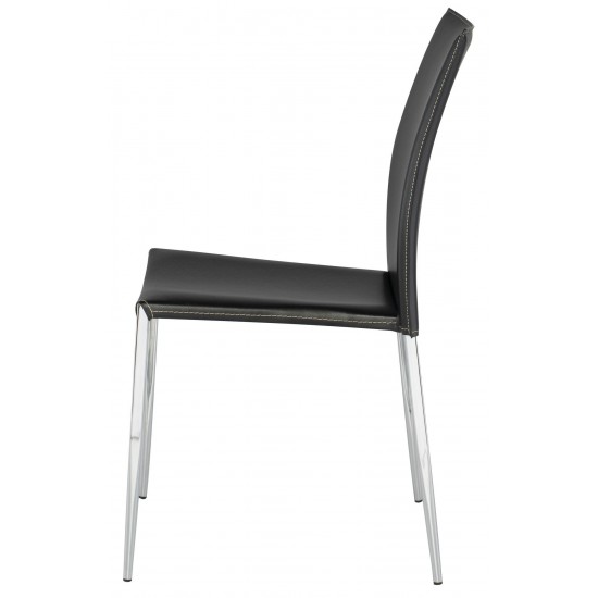 Eisner Black Leather Dining Chair