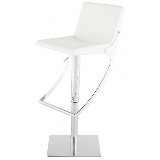 Swing White Naugahyde Adjustable Stool