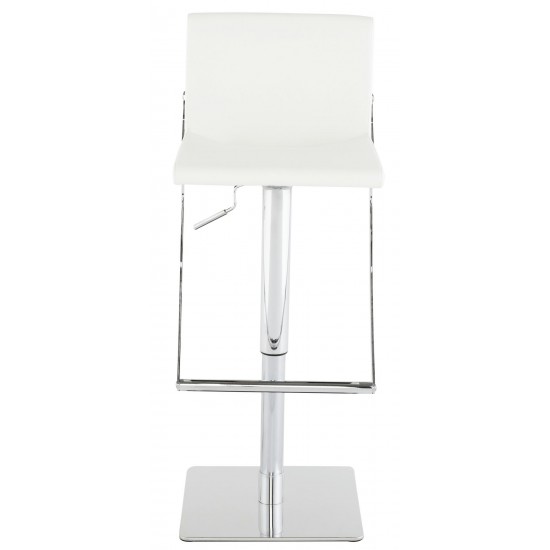 Swing White Naugahyde Adjustable Stool