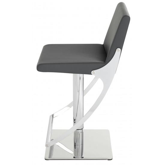 Swing Grey Naugahyde Adjustable Stool