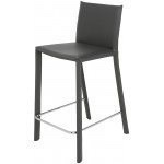 Bridget Dark Grey Leather Counter Stool