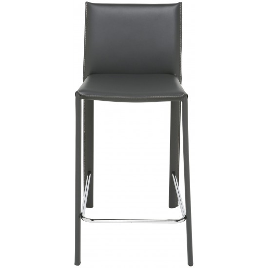 Bridget Dark Grey Leather Counter Stool