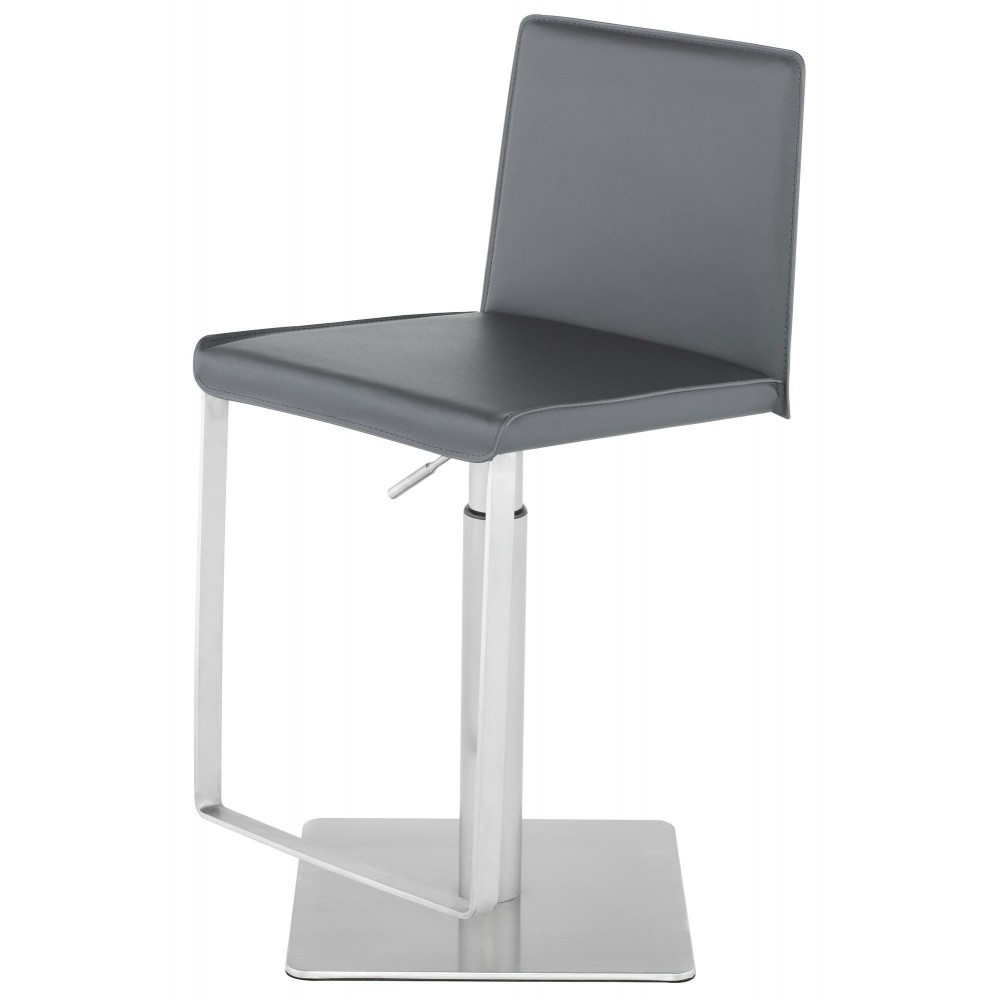 Kailee Dark Grey Leather Adjustable Stool