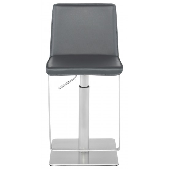 Kailee Dark Grey Leather Adjustable Stool