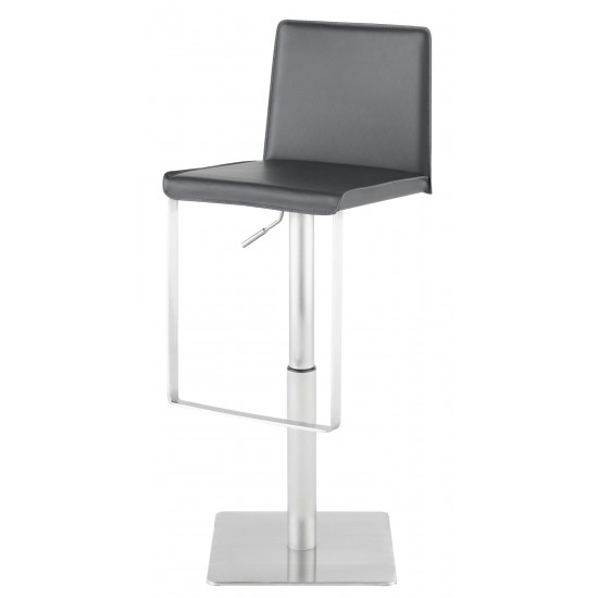 Kailee Dark Grey Leather Adjustable Stool