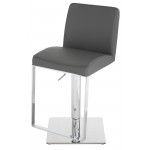 Matteo Dark Grey Leather Adjustable Stool