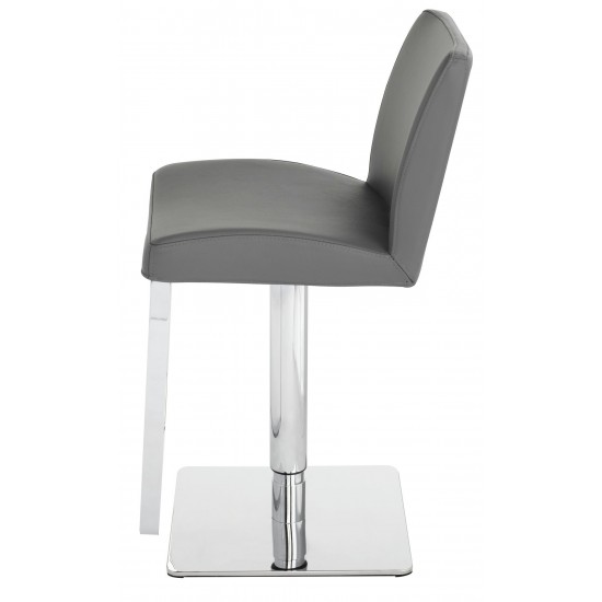 Matteo Dark Grey Leather Adjustable Stool