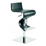 Portland Black Leather Adjustable Stool