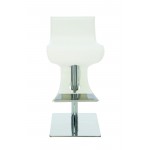 Portland White Leather Adjustable Stool