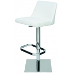 Rome White Naugahyde Adjustable Stool