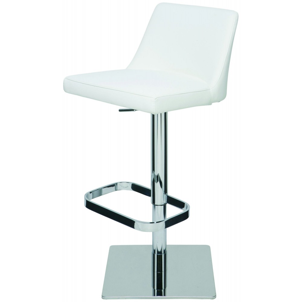 Rome White Naugahyde Adjustable Stool