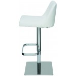 Rome White Naugahyde Adjustable Stool