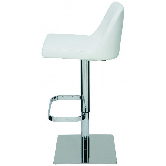 Rome White Naugahyde Adjustable Stool