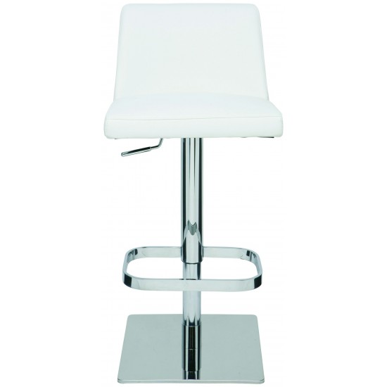 Rome White Naugahyde Adjustable Stool