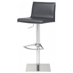 Colter Dark Grey Leather Adjustable Stool