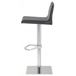 Colter Dark Grey Leather Adjustable Stool