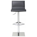 Colter Dark Grey Leather Adjustable Stool