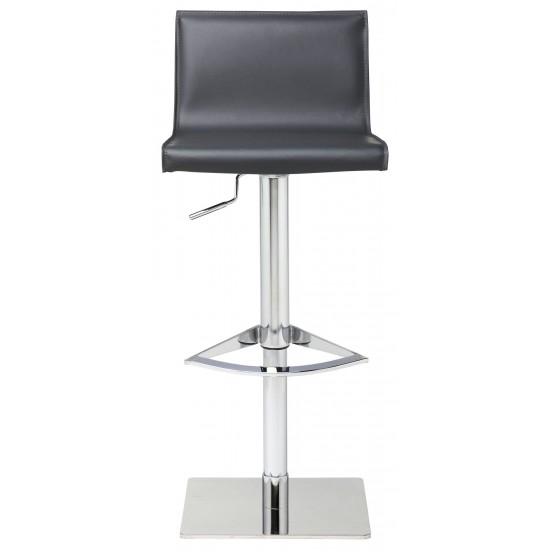 Colter Dark Grey Leather Adjustable Stool