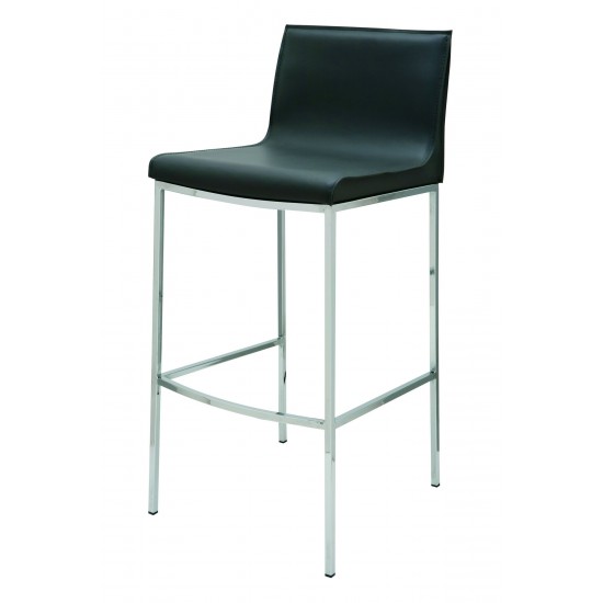 Colter Dark Grey Leather Bar Stool