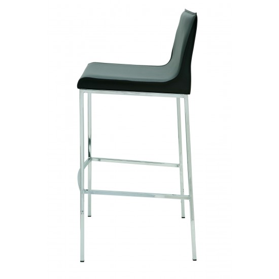 Colter Dark Grey Leather Bar Stool