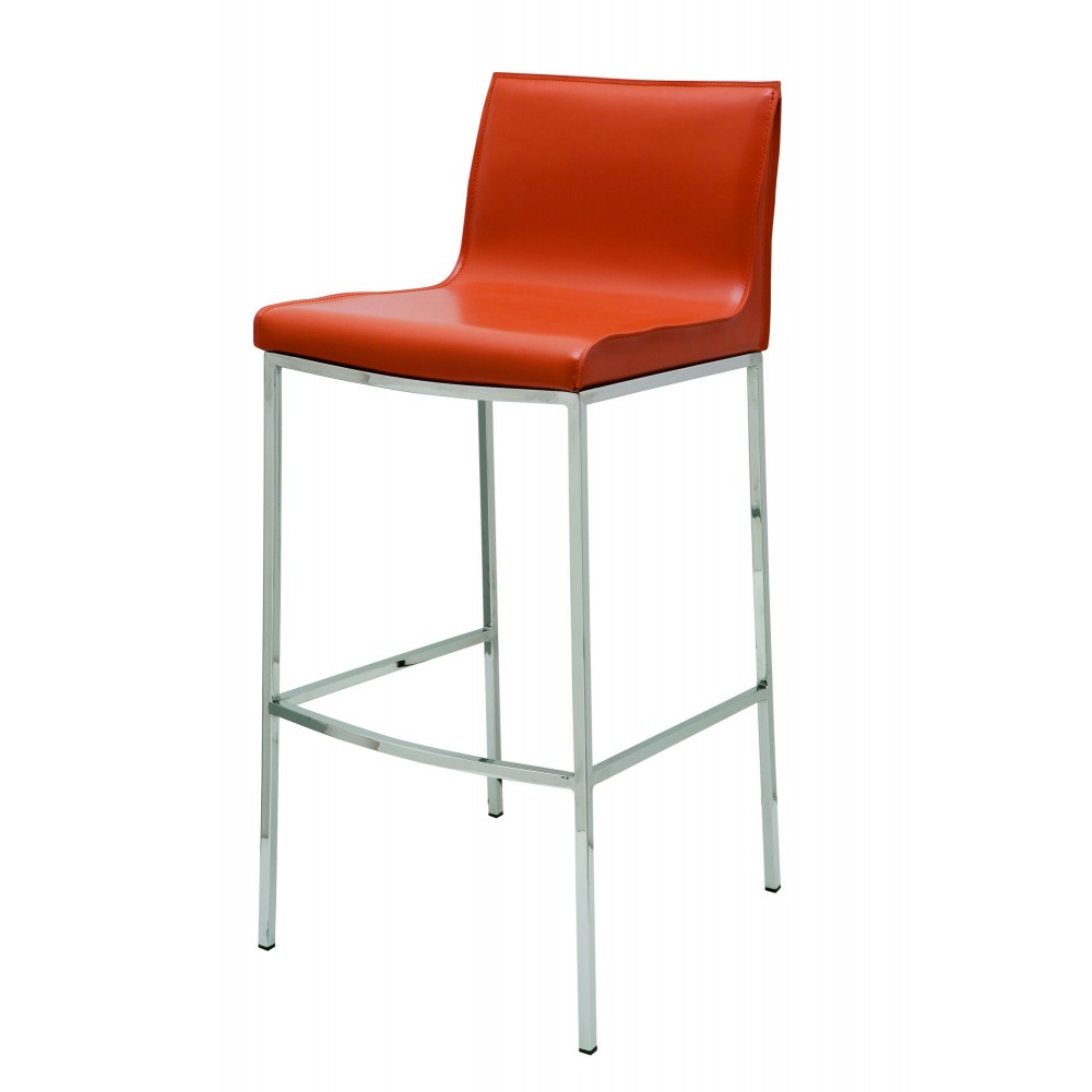 Colter Ochre Leather Bar Stool