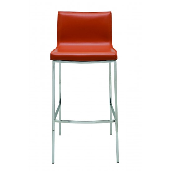 Colter Ochre Leather Bar Stool