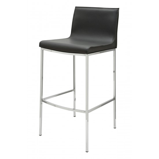 Colter Dark Grey Leather Counter Stool