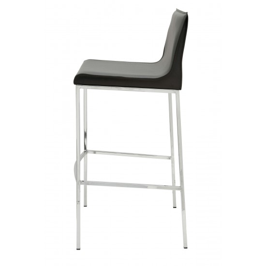 Colter Dark Grey Leather Counter Stool