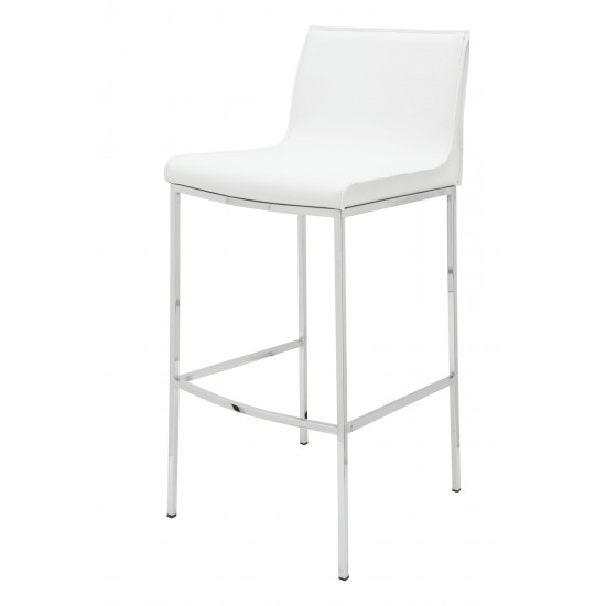 Colter White Leather Counter Stool