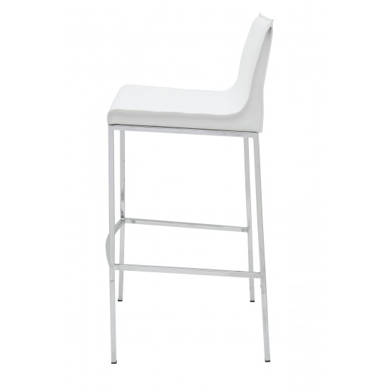 Colter White Leather Counter Stool