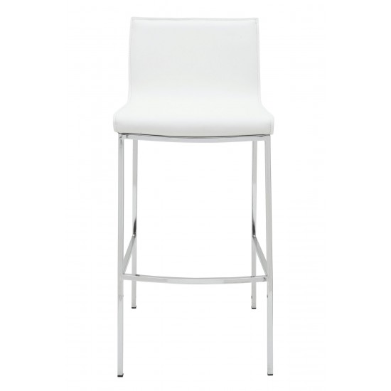 Colter White Leather Counter Stool